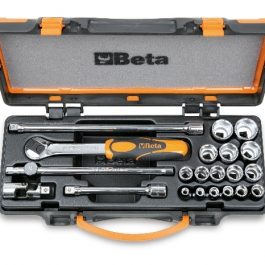 BETA Omschakelbare ratel met 16 zeskant 3/8” dopsleutels en 5 toebehoren