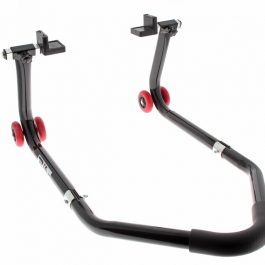 BIHR Universel Uitneembaar Achter Paddockstand Zwart met ”L” Rubber Steunen MR02-PAD