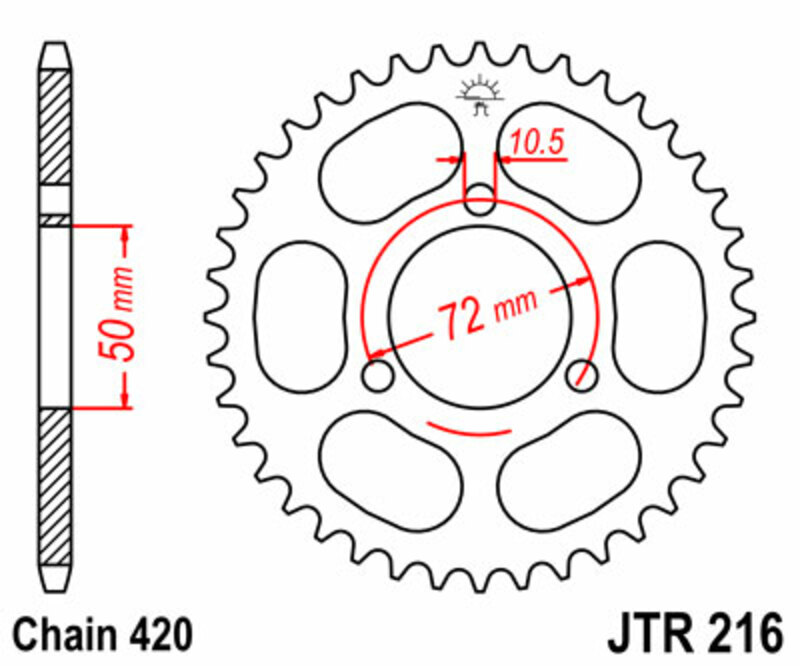 JT SPROCKETS Aluminium Ultra-Light Self-Cleaning Rear Sprocket 215 – 420