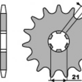 PBR Staal standaard voortandwiel 569 – 520