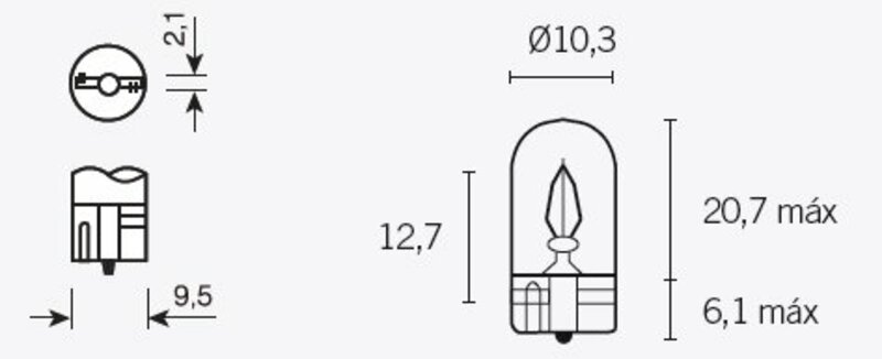 TECNIUM T10 Lampen 12V 3W - x10 14687 TECNIUM T10 Lampen 12V 3W – x10 14687