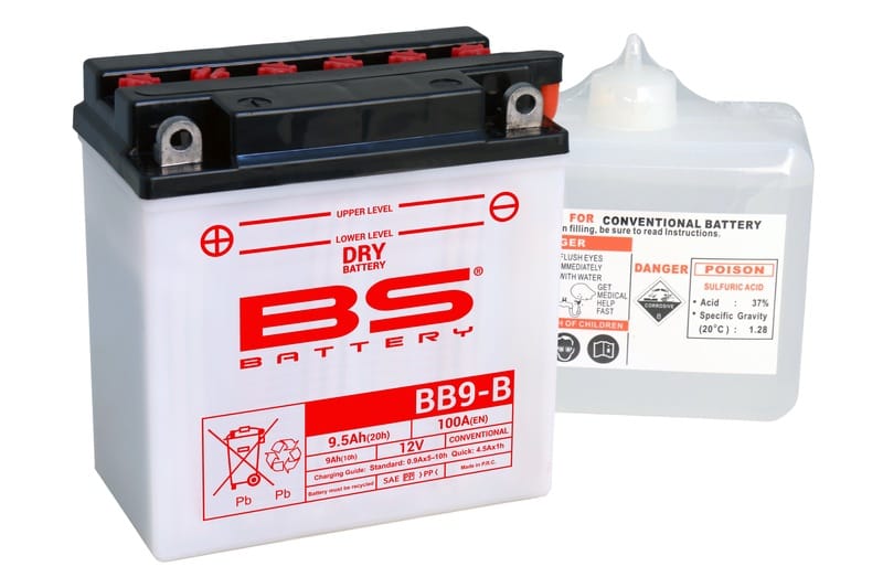 BS BATTERY Accu High performance met zuurpakket - BB9-B 310596 BS BATTERY Accu High performance met zuurpakket – BB9-B 310596