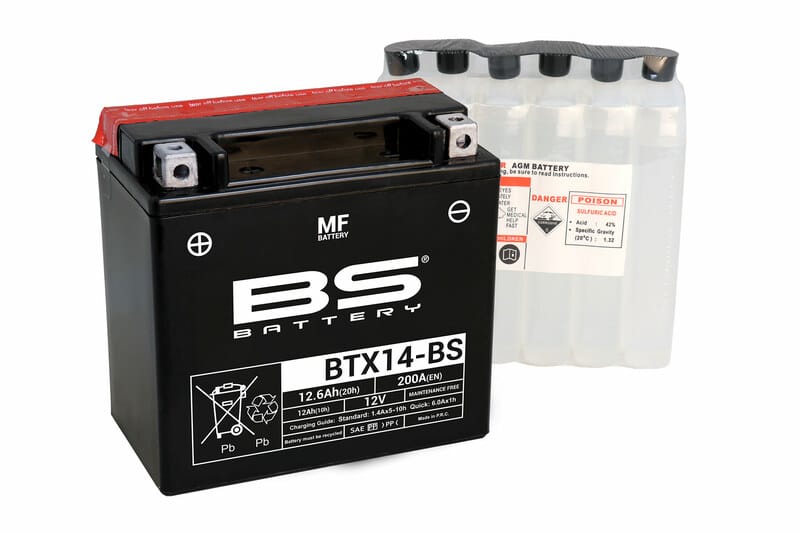 BS BATTERY Accu Onderhoudsvrij met zuurpakket - BTX14-BS 300604 BS BATTERY Accu Onderhoudsvrij met zuurpakket – BTX7L-BS 300620