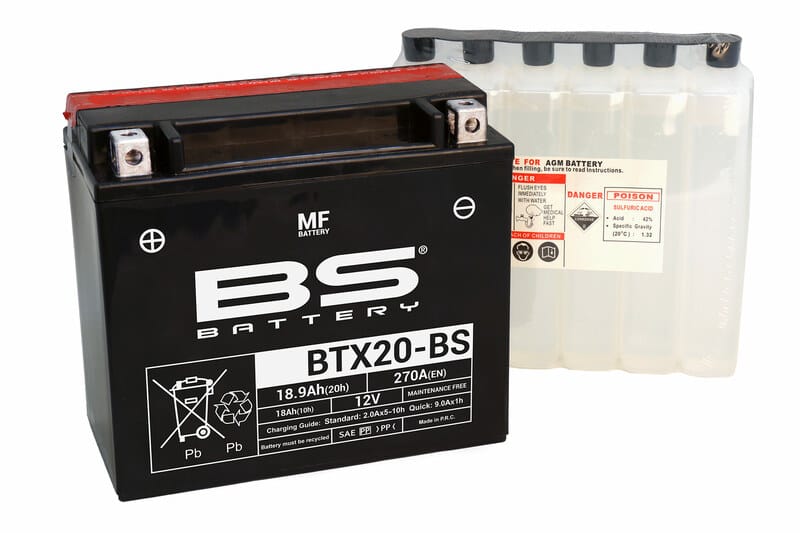 BS BATTERY Accu Onderhoudsvrij met zuurpakket – BTX12-BS 300603
