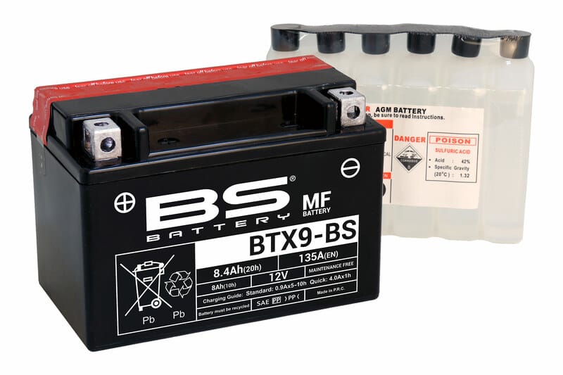 BS BATTERY Accu Onderhoudsvrij met zuurpakket - BTX9-BS 300621 BS BATTERY Accu High performance met zuurpakket – BB16-B 310577