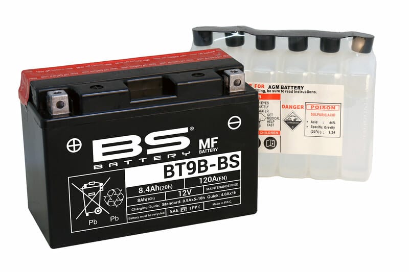 BS BATTERY Accu Onderhoudsvrij met zuurpakket - BT9B-BS 300627 BS BATTERY Accu Onderhoudsvrij met zuurpakket – BTX7L-BS 300620