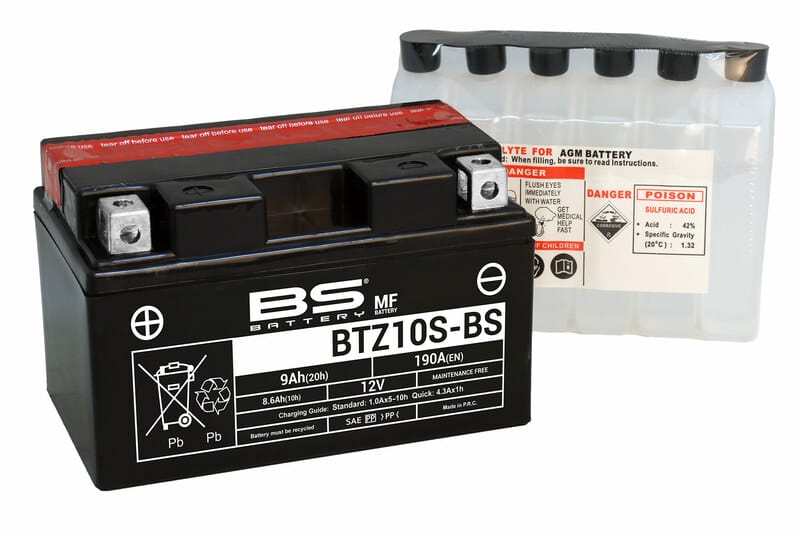 BS BATTERY Accu Onderhoudsvrij met zuurpakket - BTZ10S-BS 300696 BS BATTERY Accu Onderhoudsvrij met zuurpakket – BT7B-BS 300626