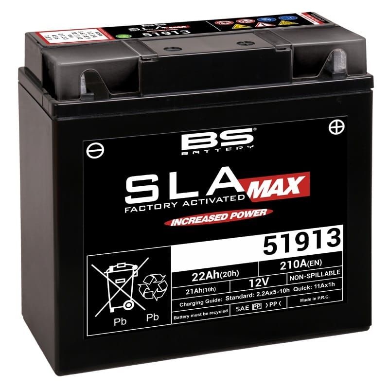 BS BATTERY SLA Max Accu Onderhoudsvrij af fabriek geactiveerd - 51913 300860 BS BATTERY Accu High performance met zuurpakket – 53030 310544