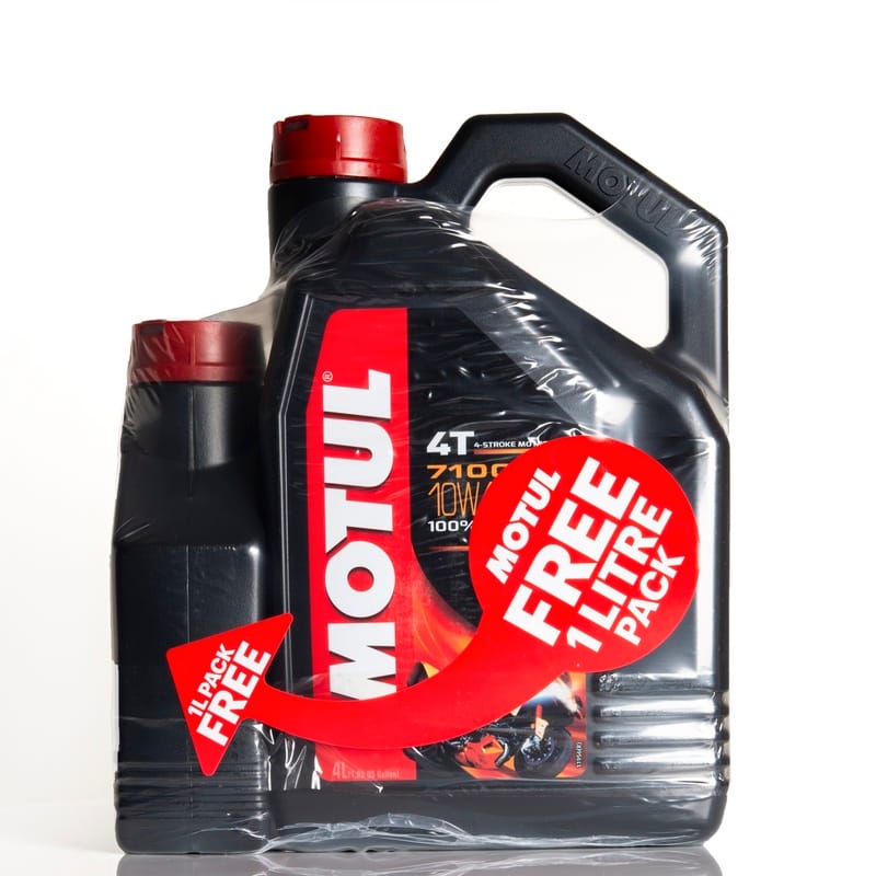 MOTUL 7100 Motor Oil 10W40 4T 100% Synthetic 4L + 1L Offered 110011 MOTUL Lime Green Kawasaki Motor Oil 4T 10W40 1L 110442