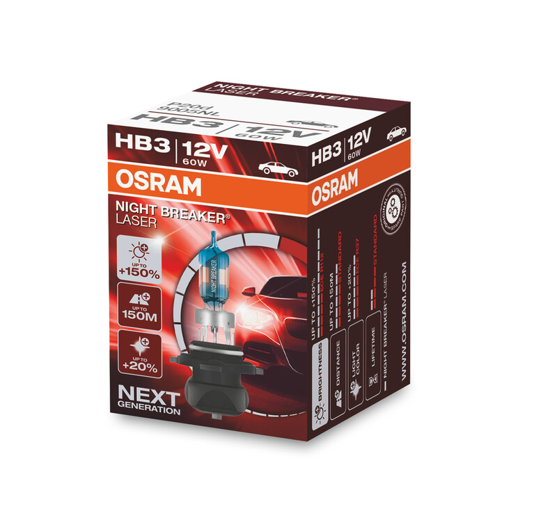OSRAM Night Breaker Laser Bulb HB3 12V/60W - X1 9005NL OSRAM Night Breaker Laser Bulb HB3 12V/60W – X1 9005NL