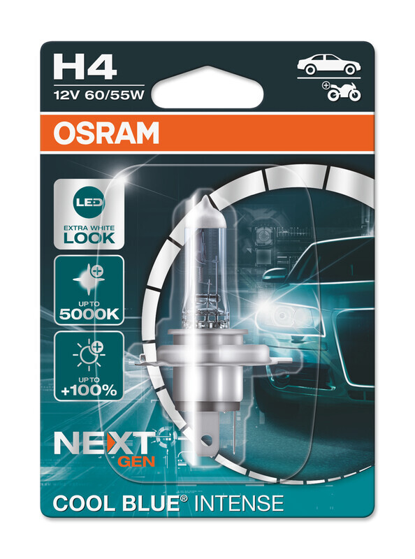 OSRAM H4 Night Breaker Laser Light Bulbs 12V 60/55W P43t-38 – by pair 64193NL-HCB