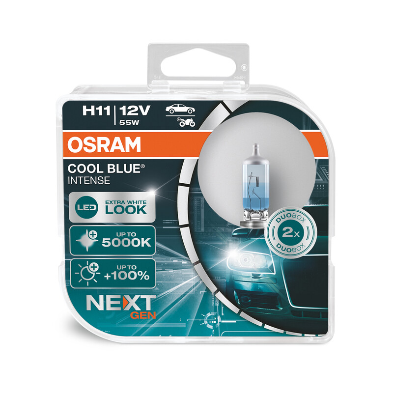 OSRAM Cool Blue Intense Bulb H11 12V/55W - x2 64211CBN-HCB OSRAM Super Bright Bulb H1 12V/55W – X1 62200SBP