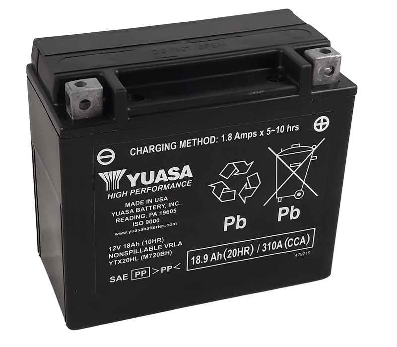 YUASA W/C Accu onderhoudsvrij af fabriek geactiveerd – YTX20L FA YTX20L