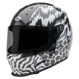 BELL Eliminator Carbon Helm – Deathspray Gloss Black/White/Black